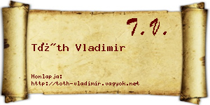 Tóth Vladimir névjegykártya